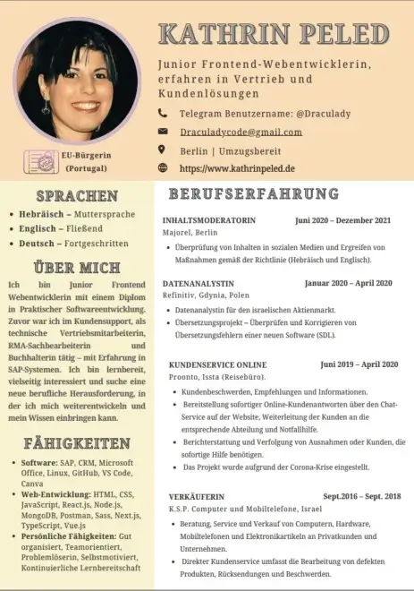 Image of professional German resume